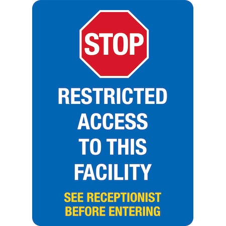 Lyle COVID Decal, Stop Restricted Access, 7x10 Reflective LCUV-0020-RD_7x10